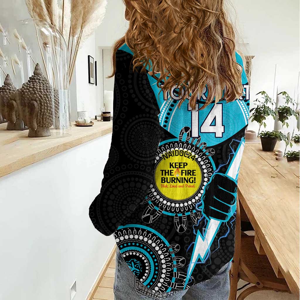Custom AFL Power NAIDOC Week Women Casual Shirt Keep The Fire Burning Indigenous Art - Vibe Hoodie Shop