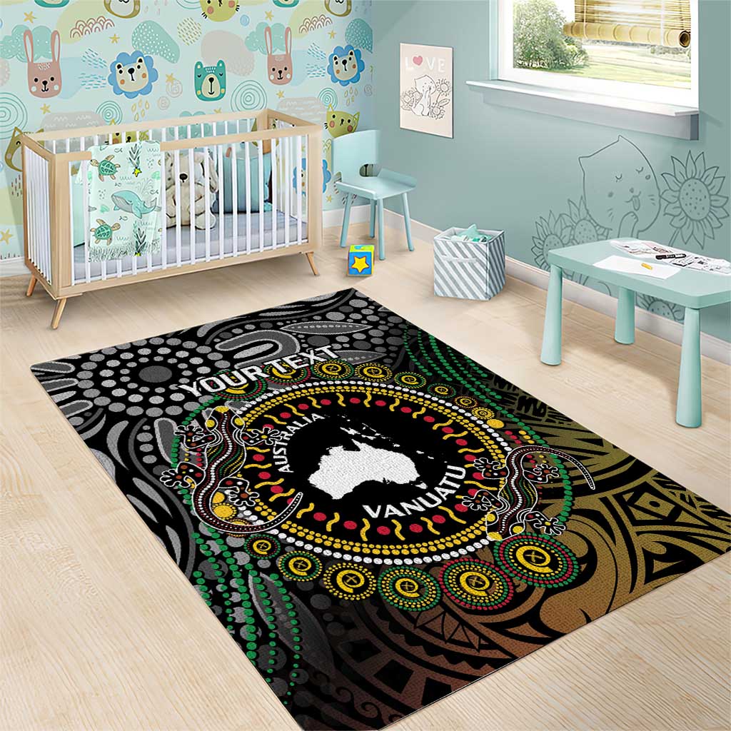 Personalised Australia And Vanuatu Area Rug Aboriginal Lizard Polynesia Ni-Van Pig Tusk - Vibe Hoodie Shop