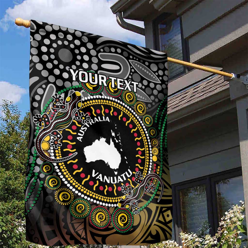 Personalised Australia And Vanuatu Garden Flag Aboriginal Lizard Polynesia Ni-Van Pig Tusk - Vibe Hoodie Shop