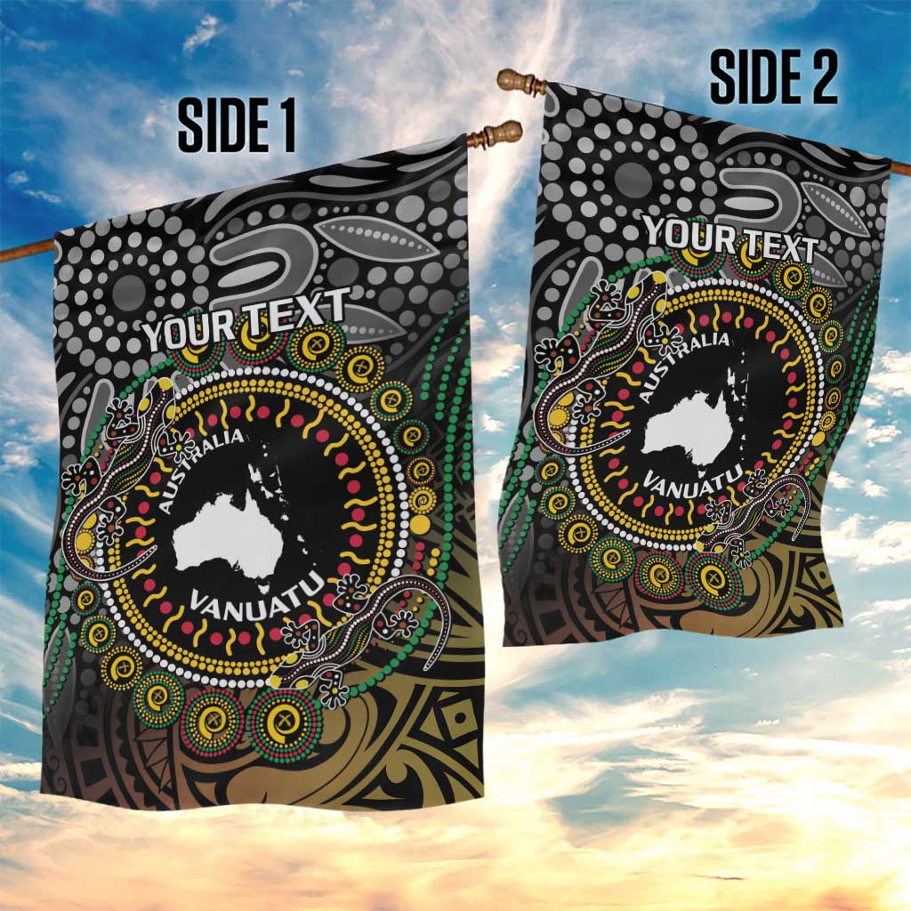 Personalised Australia And Vanuatu Garden Flag Aboriginal Lizard Polynesia Ni-Van Pig Tusk - Vibe Hoodie Shop