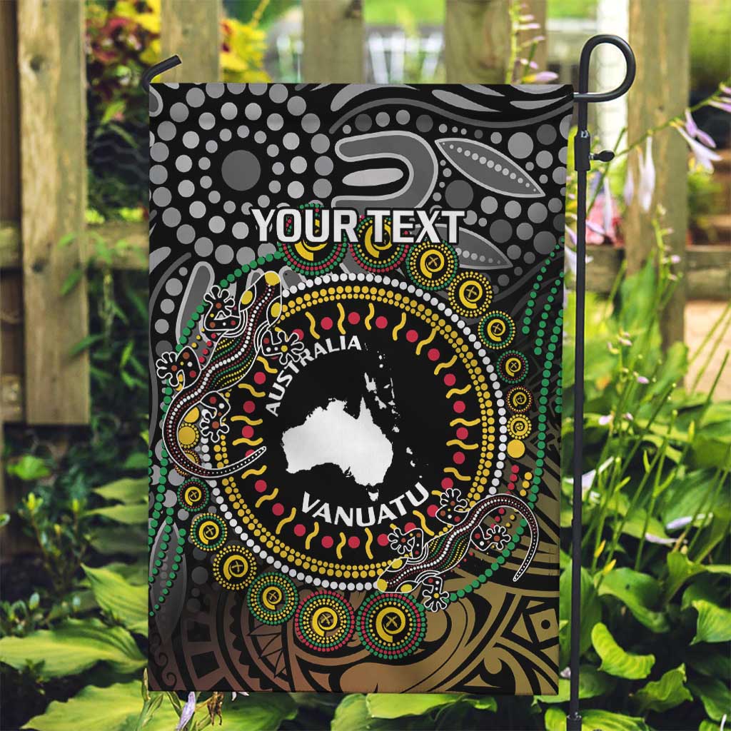 Personalised Australia And Vanuatu Garden Flag Aboriginal Lizard Polynesia Ni-Van Pig Tusk - Vibe Hoodie Shop