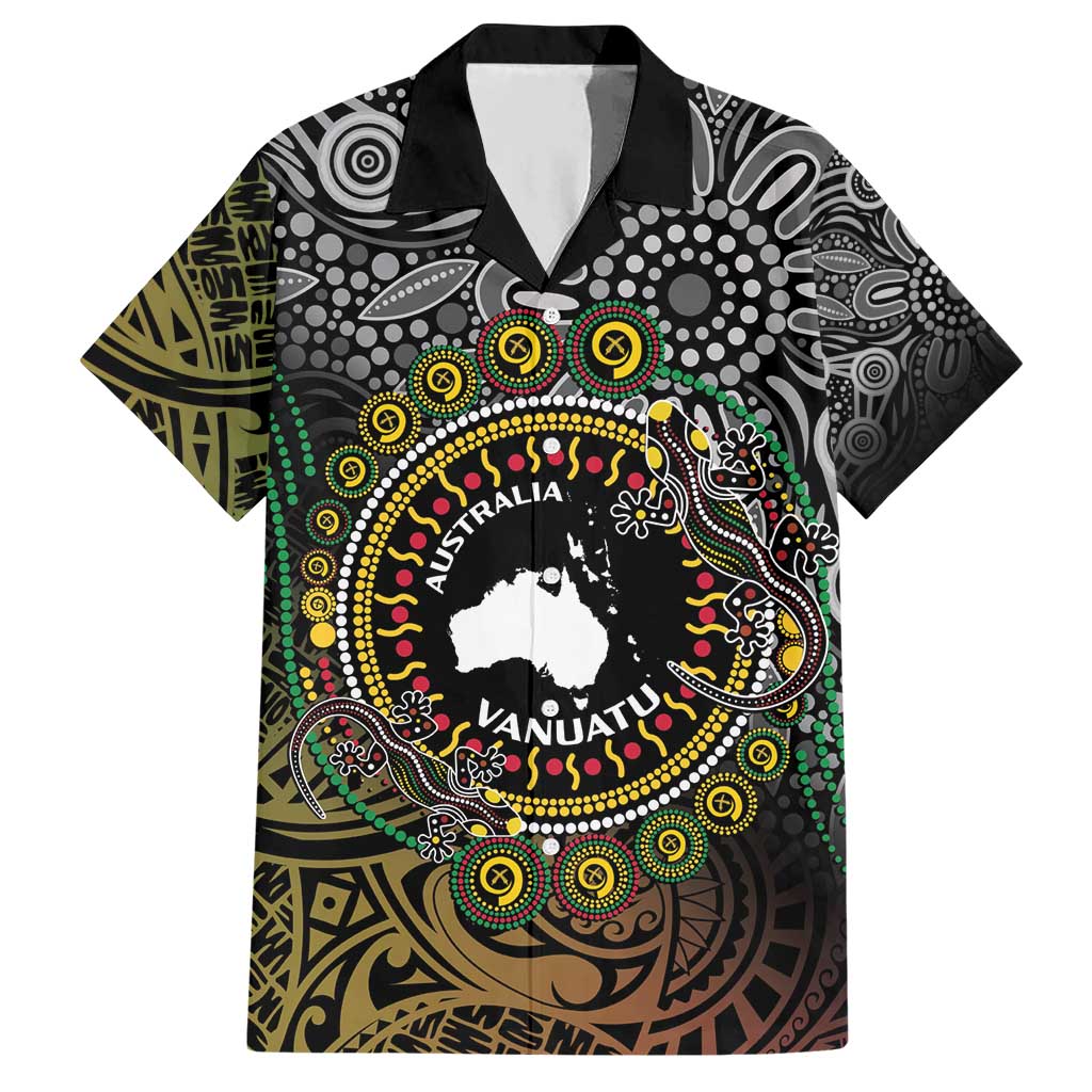 Personalised Australia And Vanuatu Hawaiian Shirt Aboriginal Lizard Polynesia Ni-Van Pig Tusk - Vibe Hoodie Shop