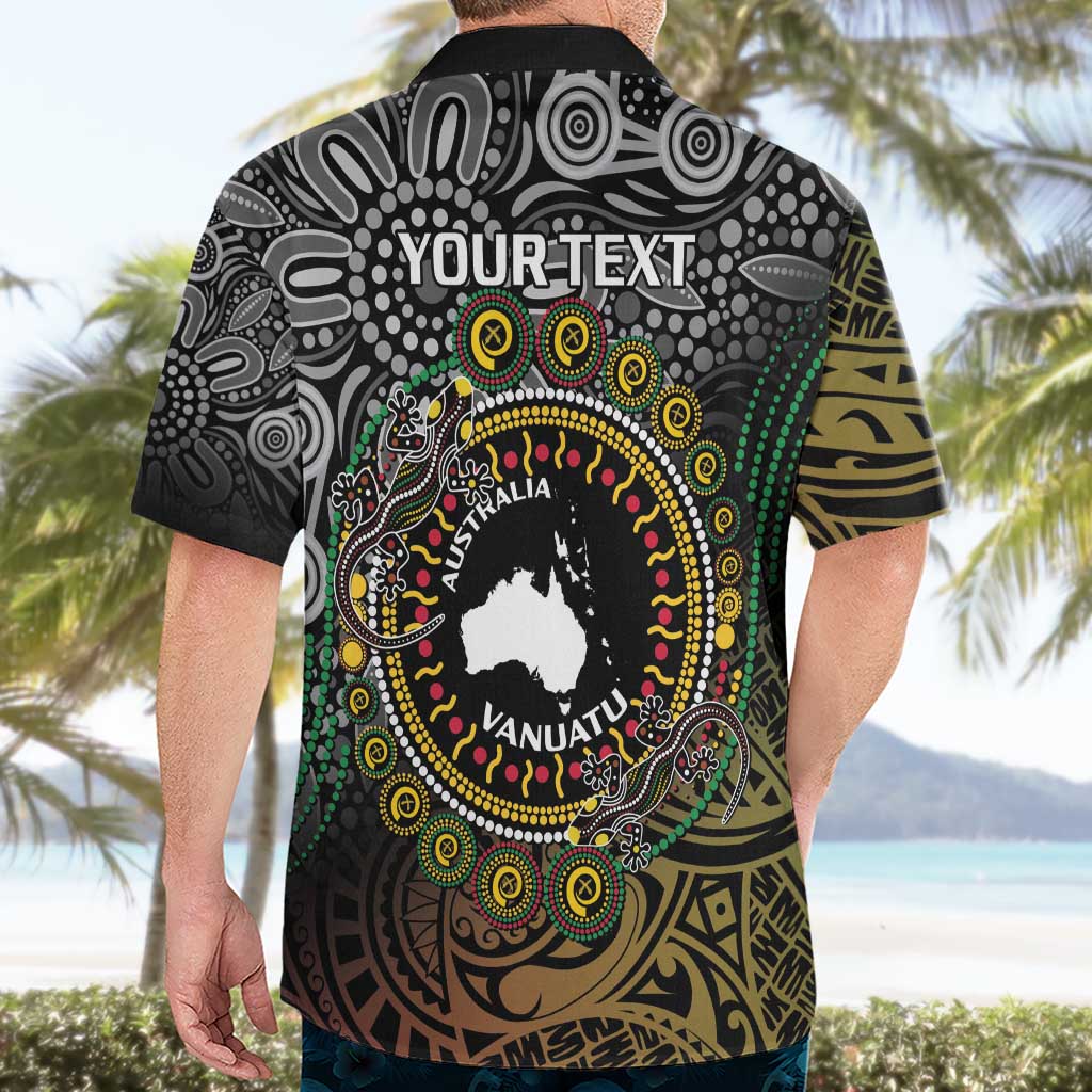 Personalised Australia And Vanuatu Hawaiian Shirt Aboriginal Lizard Polynesia Ni-Van Pig Tusk - Vibe Hoodie Shop