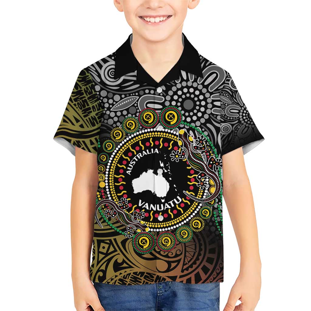 Personalised Australia And Vanuatu Hawaiian Shirt Aboriginal Lizard Polynesia Ni-Van Pig Tusk - Vibe Hoodie Shop