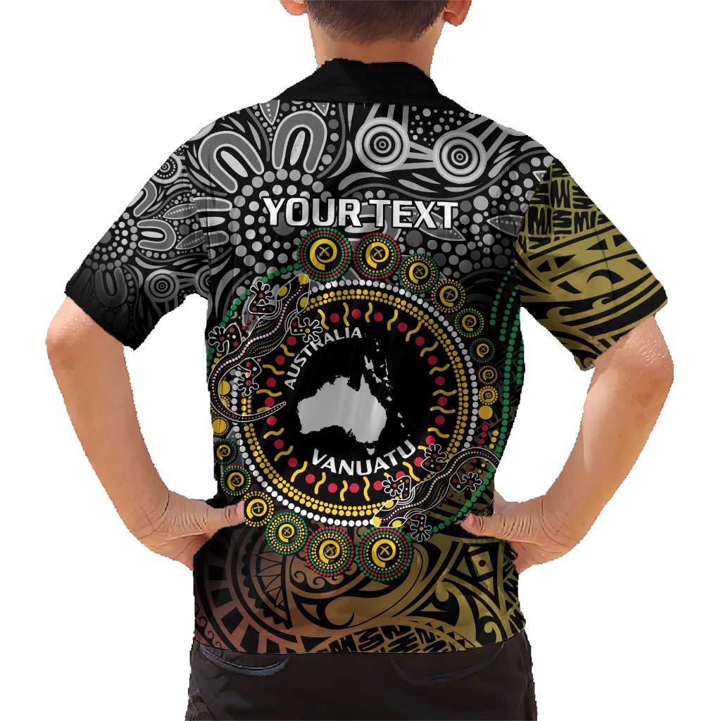 Personalised Australia And Vanuatu Hawaiian Shirt Aboriginal Lizard Polynesia Ni-Van Pig Tusk - Vibe Hoodie Shop