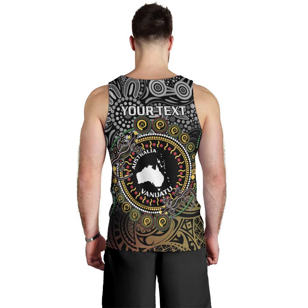 Personalised Australia And Vanuatu Men Tank Top Aboriginal Lizard Polynesia Ni-Van Pig Tusk - Vibe Hoodie Shop
