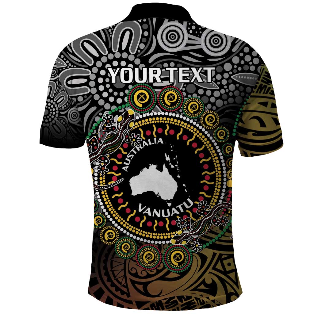 Personalised Australia And Vanuatu Polo Shirt Aboriginal Lizard Polynesia Ni-Van Pig Tusk - Vibe Hoodie Shop