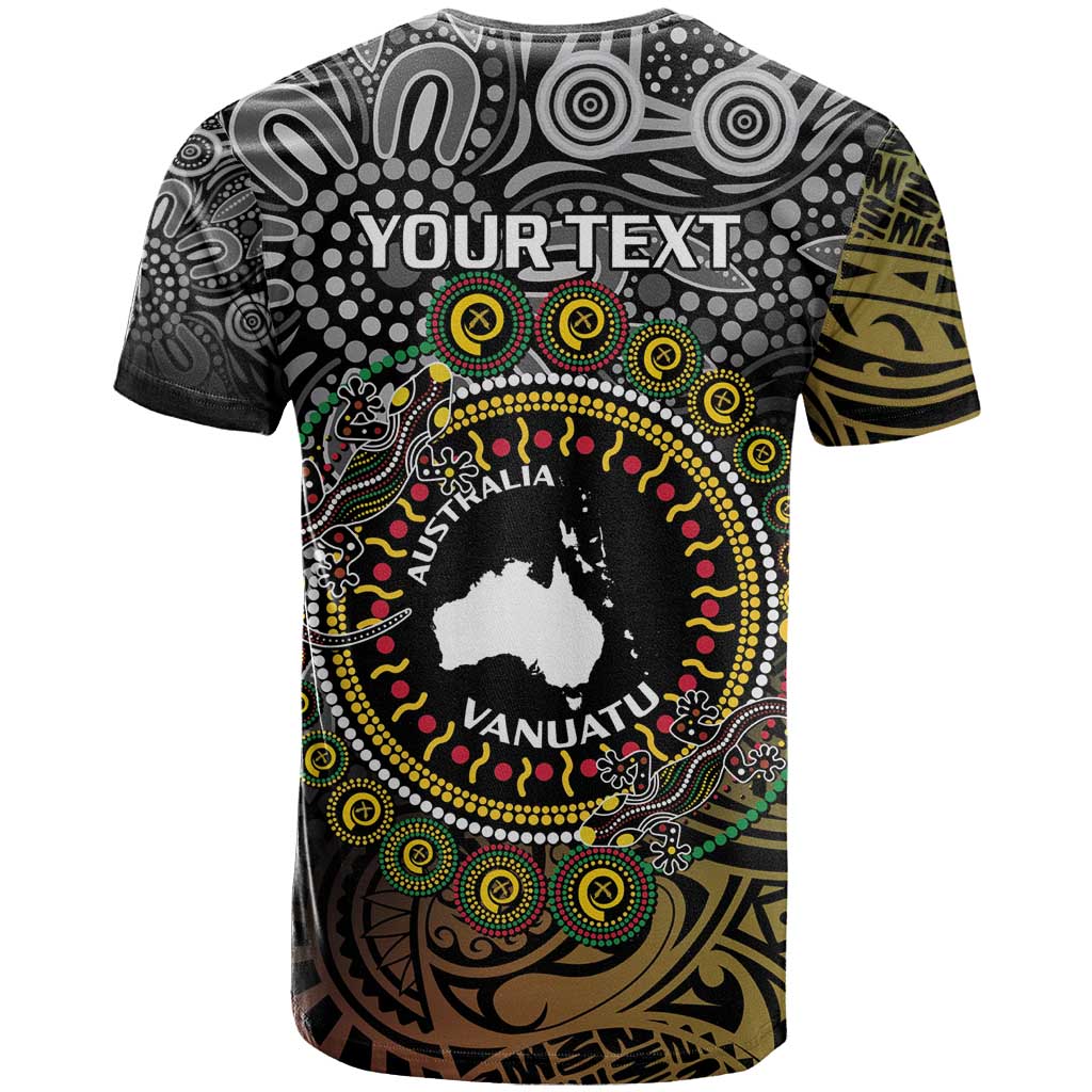 Personalised Australia And Vanuatu T Shirt Aboriginal Lizard Polynesia Ni-Van Pig Tusk - Vibe Hoodie Shop