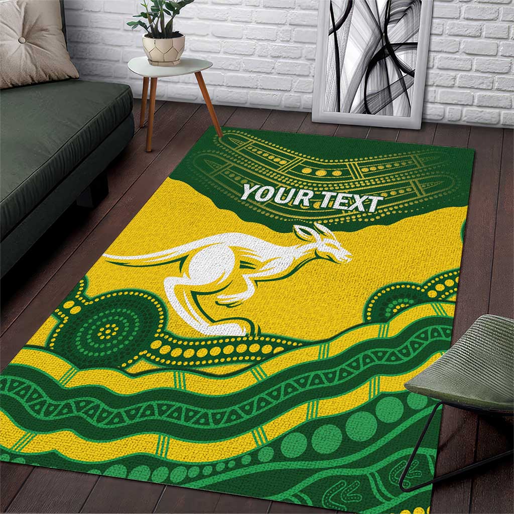 Custom Australia Hockeyroos Area Rug Aussie Kangaroo Indigenous Art - Vibe Hoodie Shop