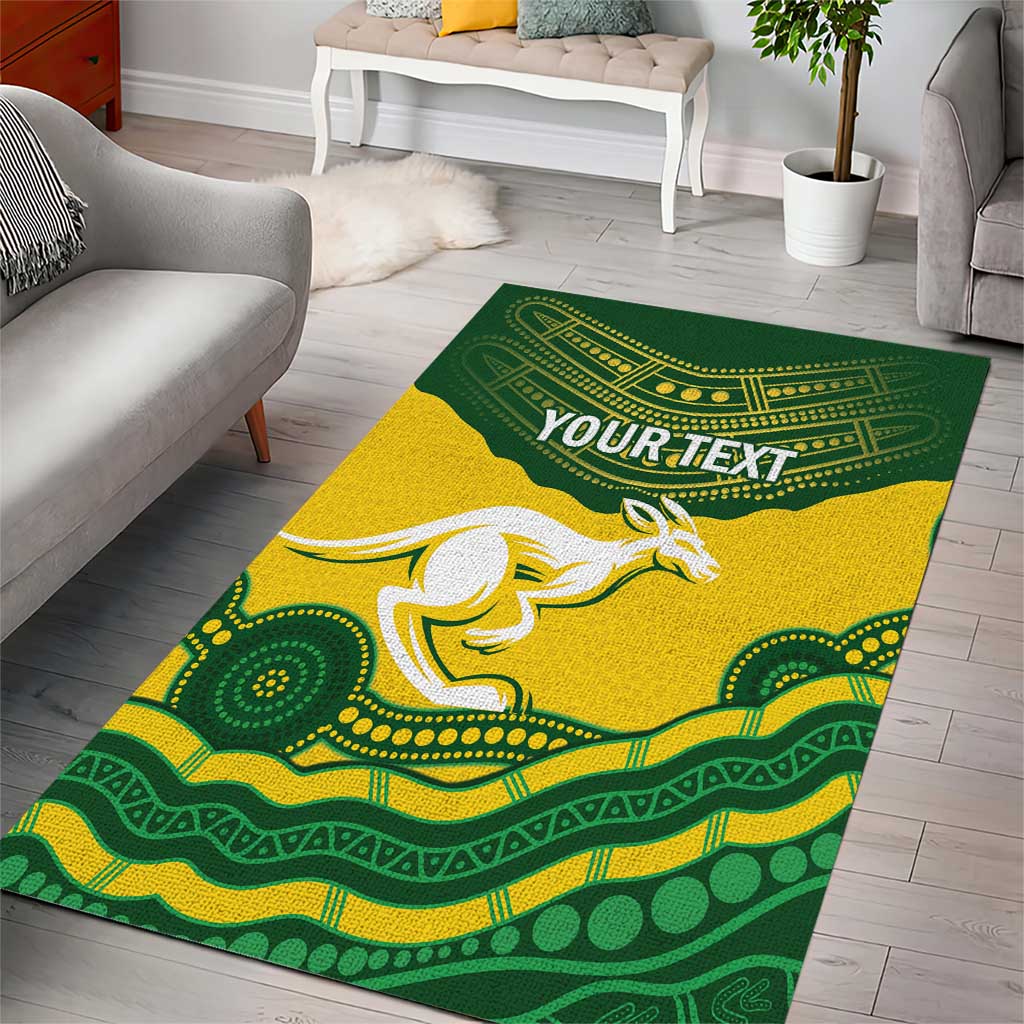 Custom Australia Hockeyroos Area Rug Aussie Kangaroo Indigenous Art - Vibe Hoodie Shop