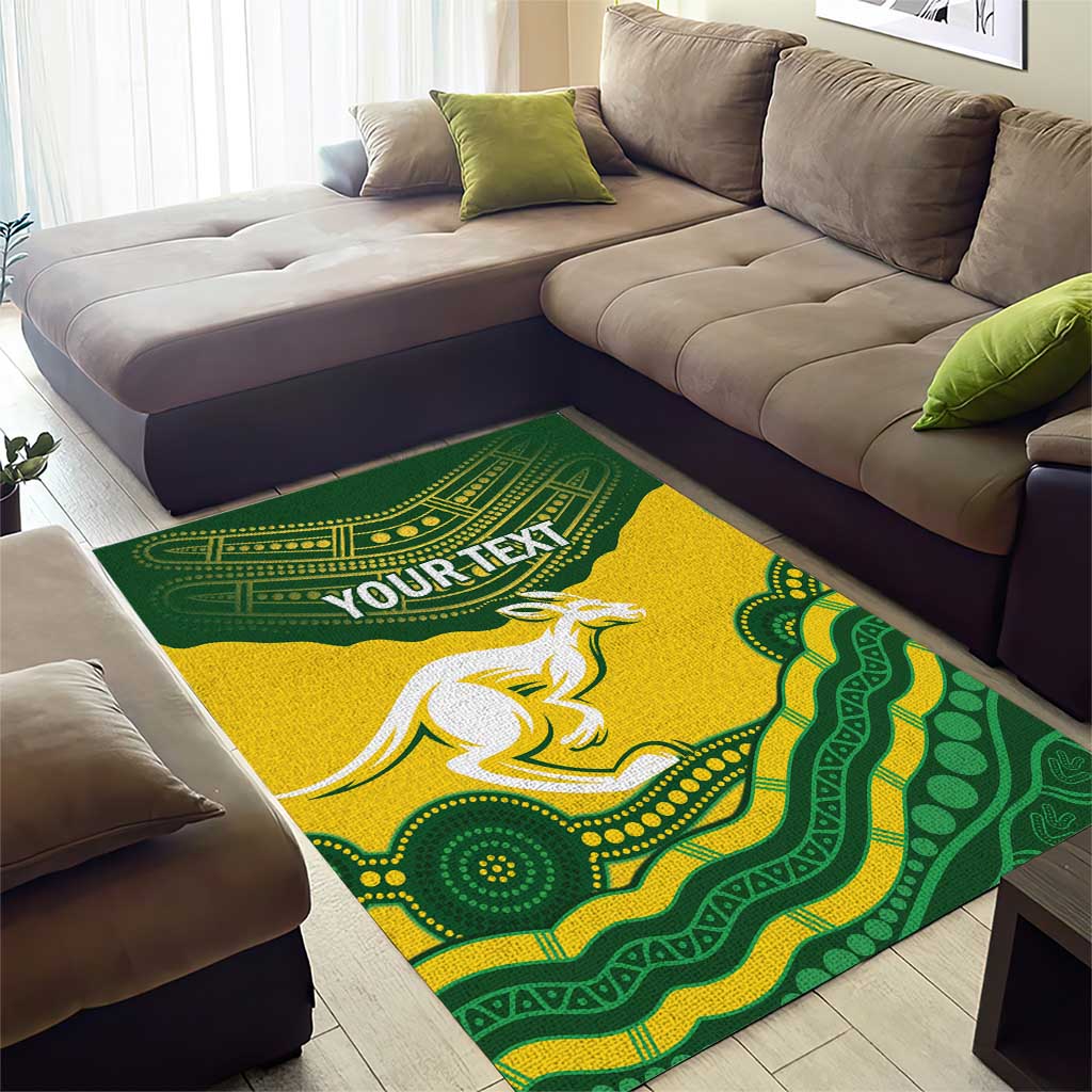 Custom Australia Hockeyroos Area Rug Aussie Kangaroo Indigenous Art - Vibe Hoodie Shop