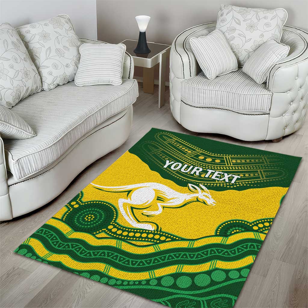 Custom Australia Hockeyroos Area Rug Aussie Kangaroo Indigenous Art - Vibe Hoodie Shop