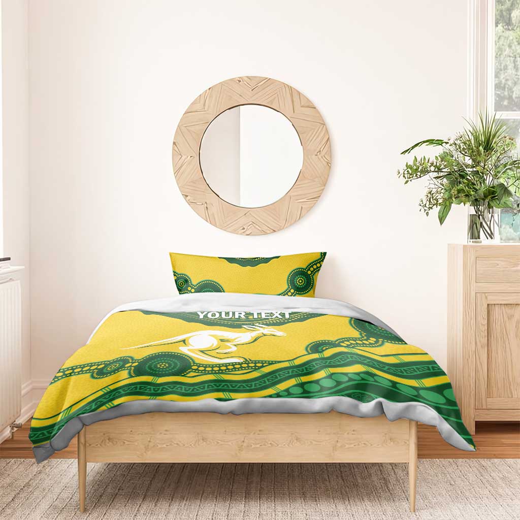 Custom Australia Hockeyroos Bedding Set Aussie Kangaroo Indigenous Art - Vibe Hoodie Shop