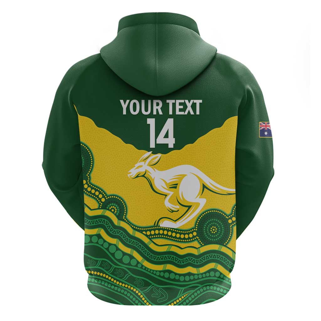 Custom Australia Hockeyroos Hoodie Aussie Kangaroo Indigenous Art - Vibe Hoodie Shop