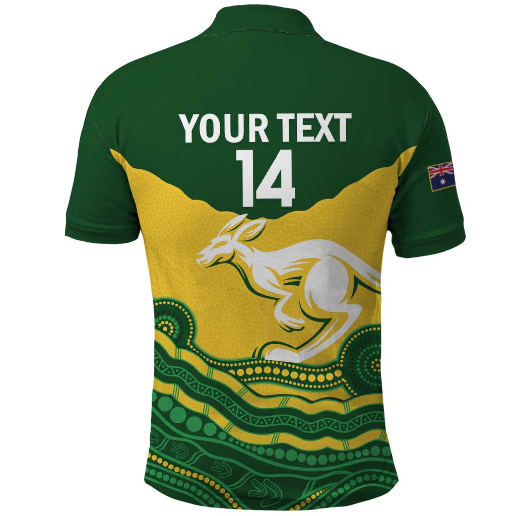 Custom Australia Hockeyroos Polo Shirt Aussie Kangaroo Indigenous Art - Vibe Hoodie Shop