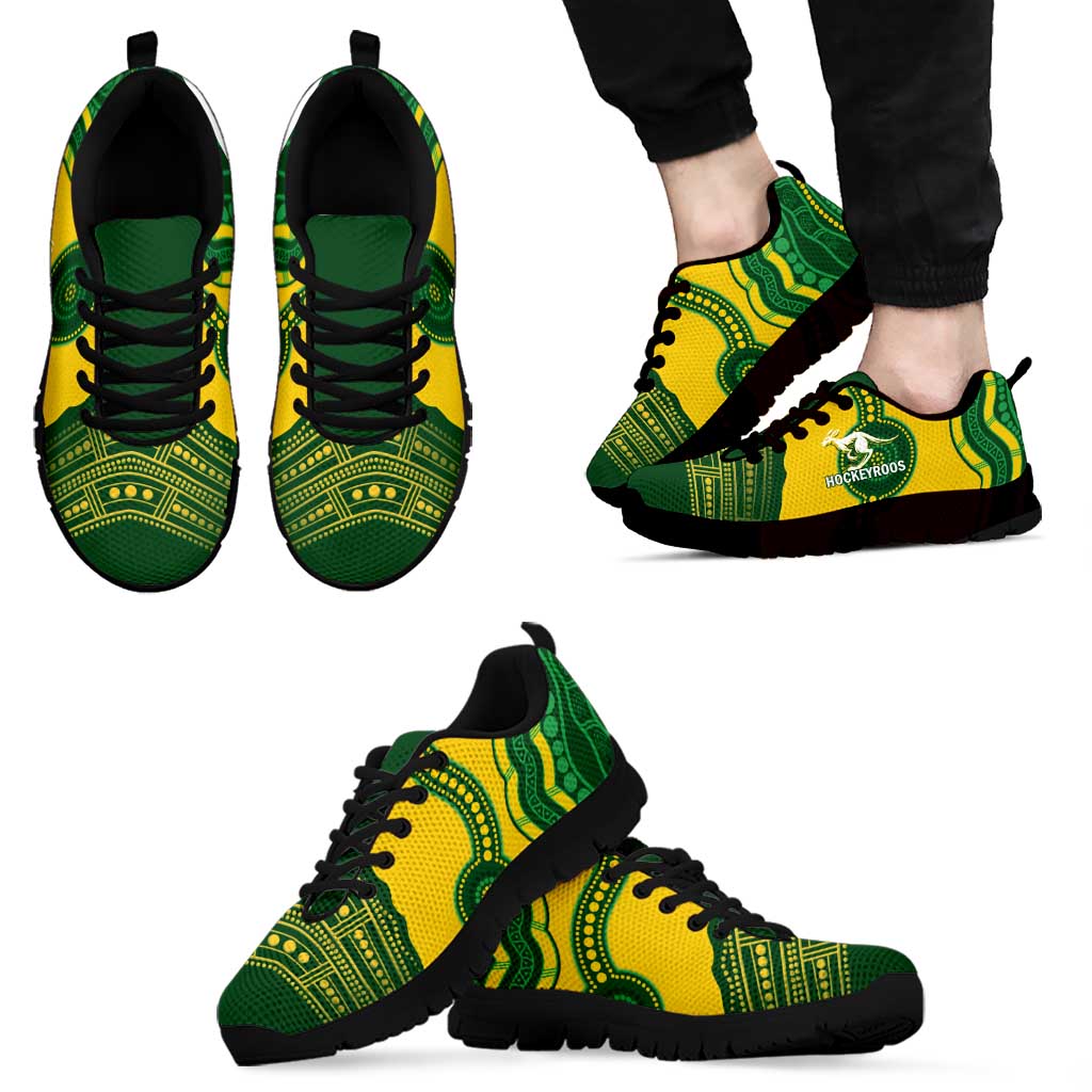 Australia Hockeyroos Sneakers Aussie Kangaroo Indigenous Art - Vibe Hoodie Shop