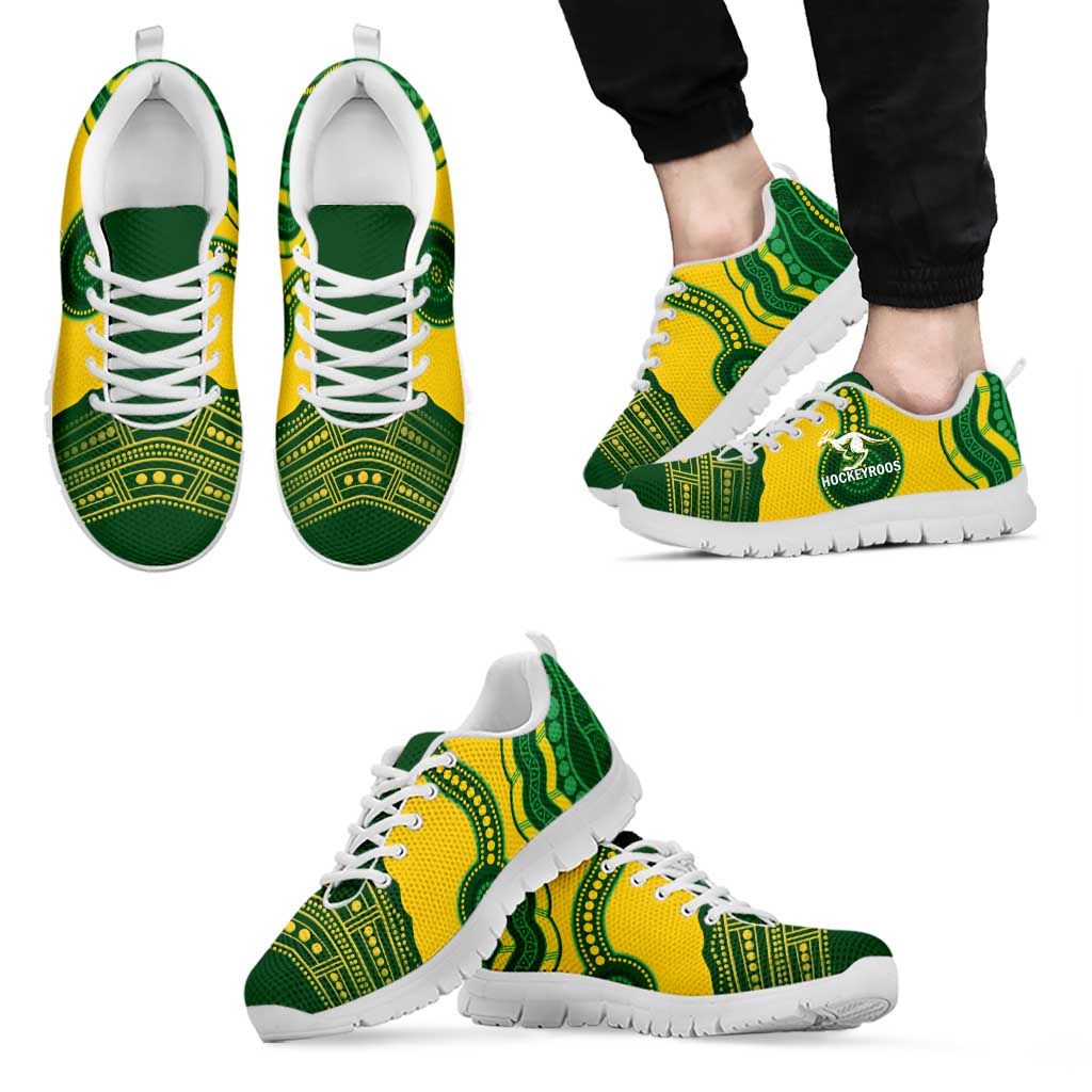 Australia Hockeyroos Sneakers Aussie Kangaroo Indigenous Art - Vibe Hoodie Shop