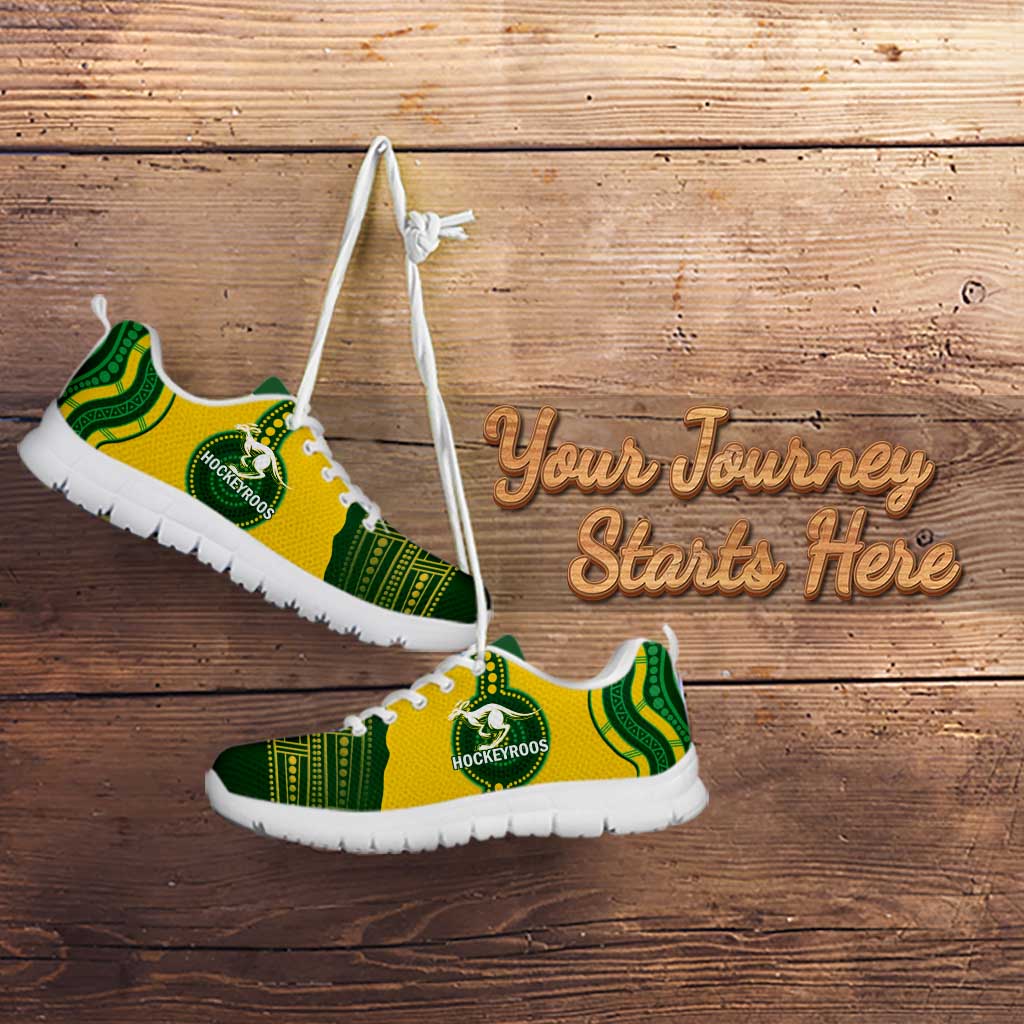 Australia Hockeyroos Sneakers Aussie Kangaroo Indigenous Art - Vibe Hoodie Shop