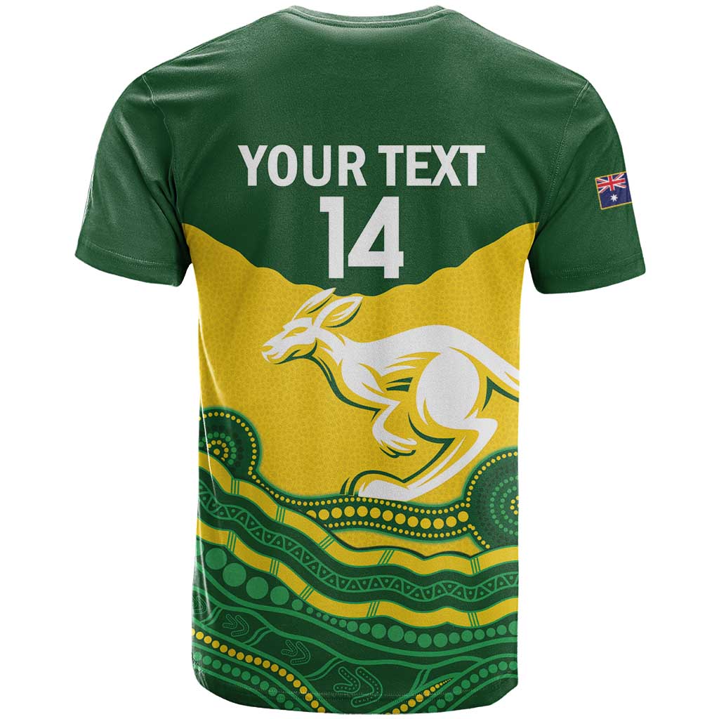 Custom Australia Hockeyroos T Shirt Aussie Kangaroo Indigenous Art - Vibe Hoodie Shop