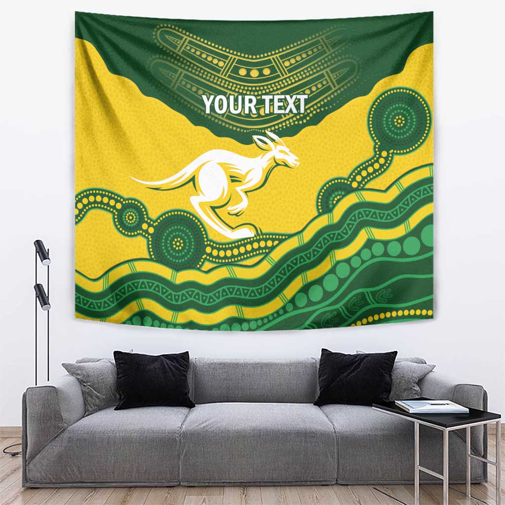 Custom Australia Hockeyroos Tapestry Aussie Kangaroo Indigenous Art - Vibe Hoodie Shop