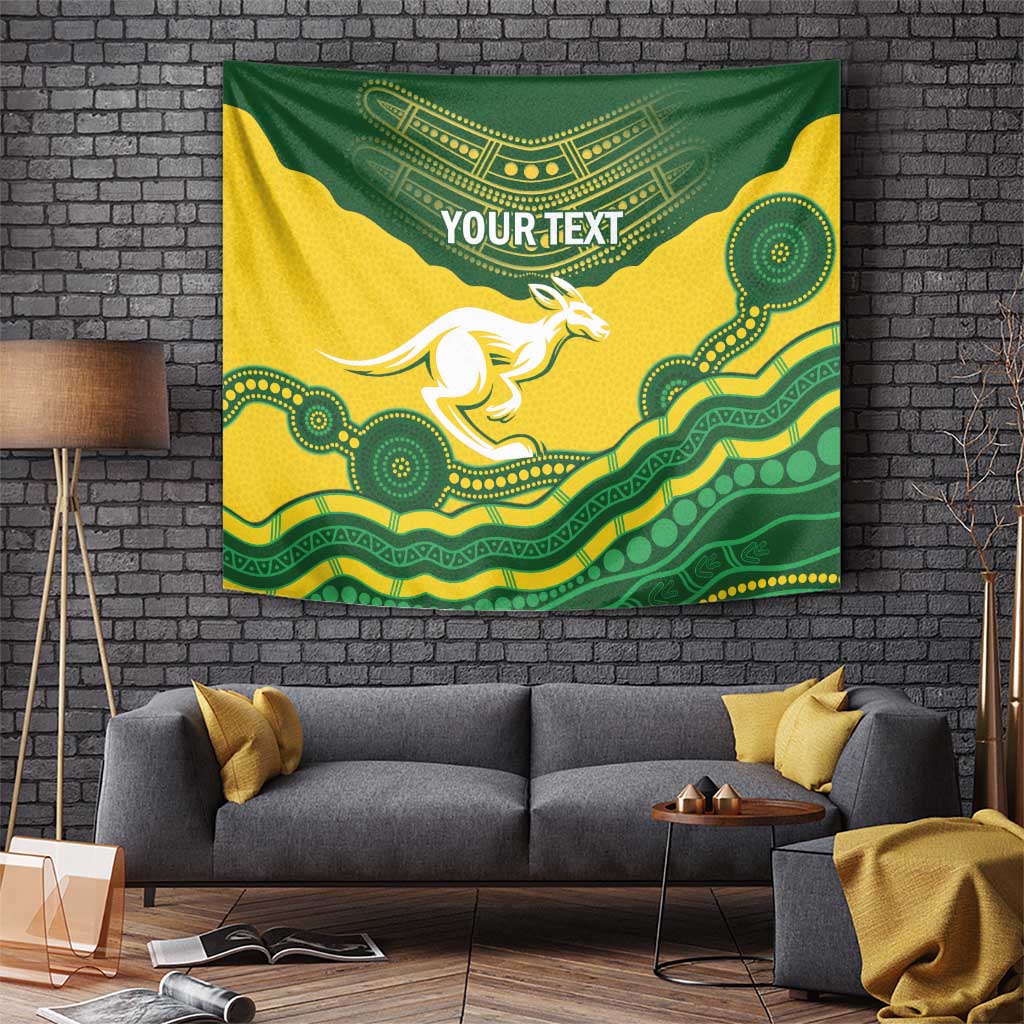 Custom Australia Hockeyroos Tapestry Aussie Kangaroo Indigenous Art - Vibe Hoodie Shop