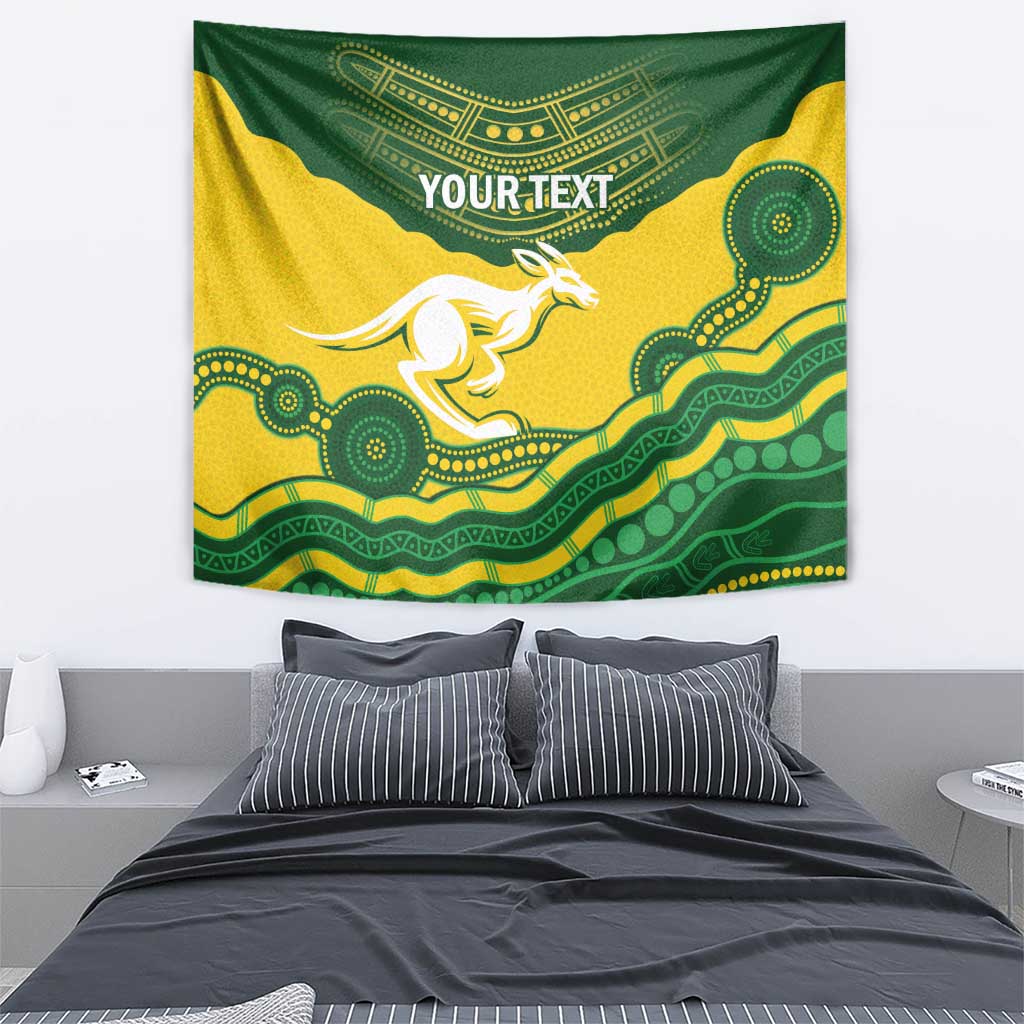 Custom Australia Hockeyroos Tapestry Aussie Kangaroo Indigenous Art - Vibe Hoodie Shop