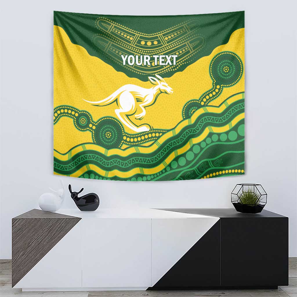 Custom Australia Hockeyroos Tapestry Aussie Kangaroo Indigenous Art - Vibe Hoodie Shop