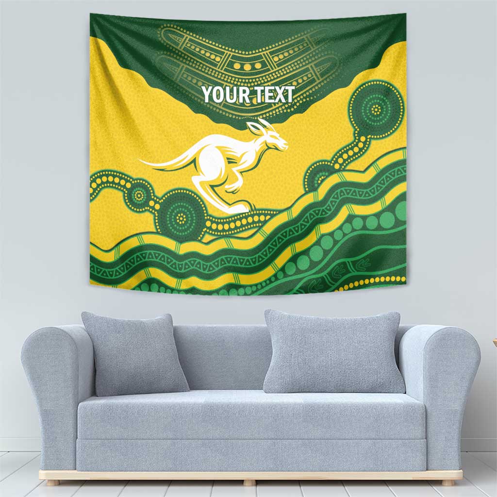 Custom Australia Hockeyroos Tapestry Aussie Kangaroo Indigenous Art - Vibe Hoodie Shop