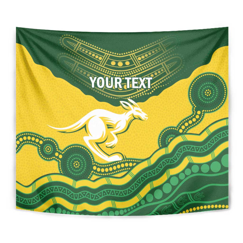 Custom Australia Hockeyroos Tapestry Aussie Kangaroo Indigenous Art - Vibe Hoodie Shop