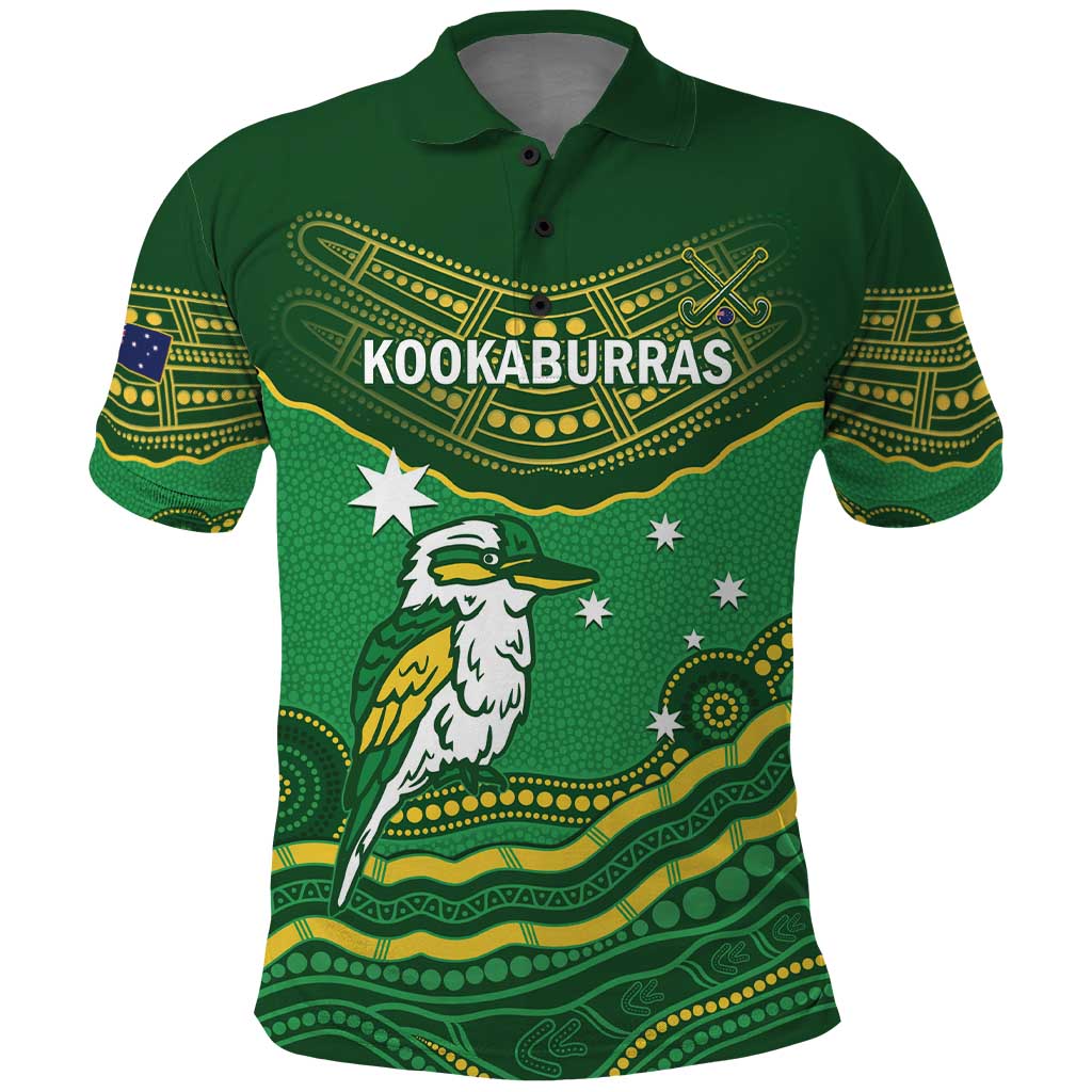 Custom Australia Kookaburras Polo Shirt Indigenous Art - Vibe Hoodie Shop