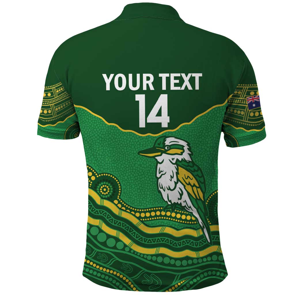 Custom Australia Kookaburras Polo Shirt Indigenous Art - Vibe Hoodie Shop