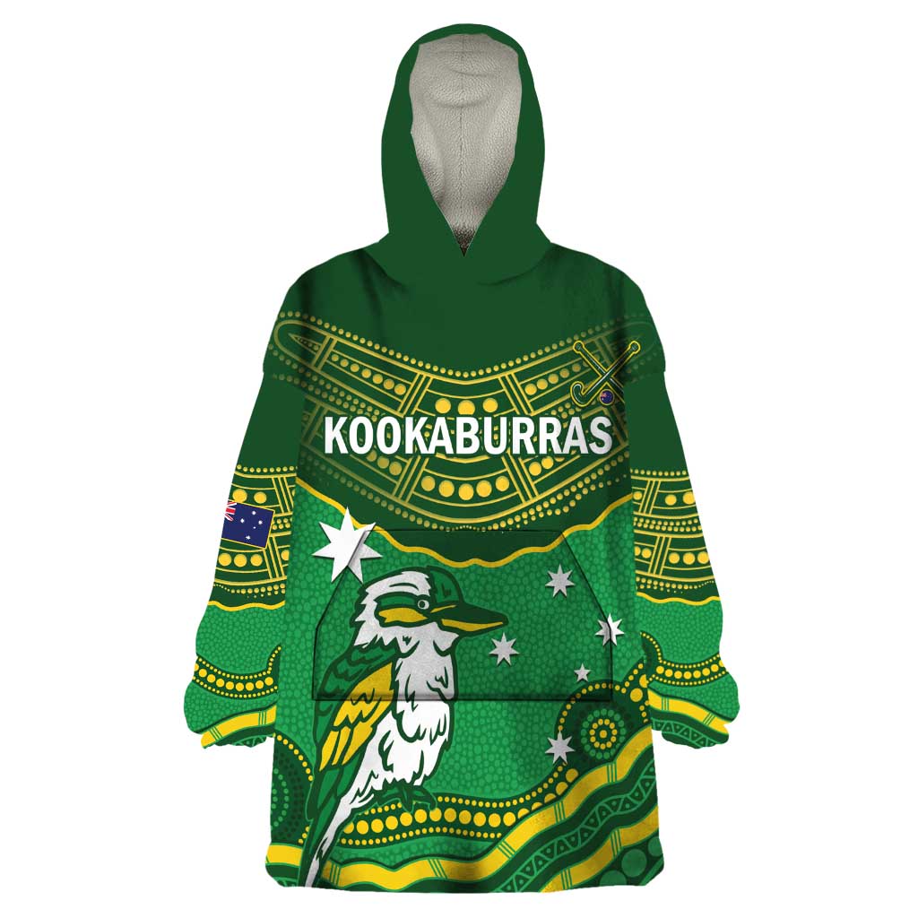 Custom Australia Kookaburras Wearable Blanket Hoodie Indigenous Art - Vibe Hoodie Shop