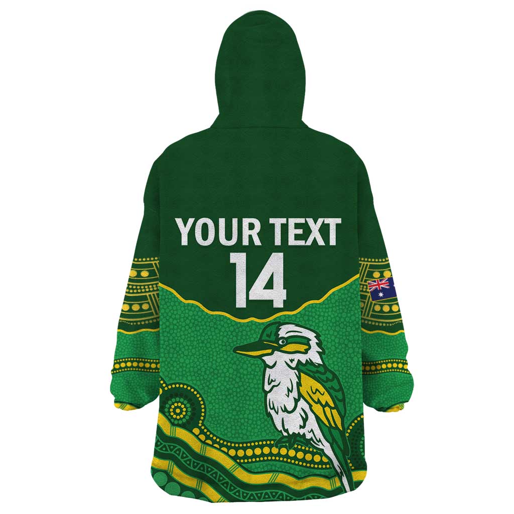 Custom Australia Kookaburras Wearable Blanket Hoodie Indigenous Art - Vibe Hoodie Shop