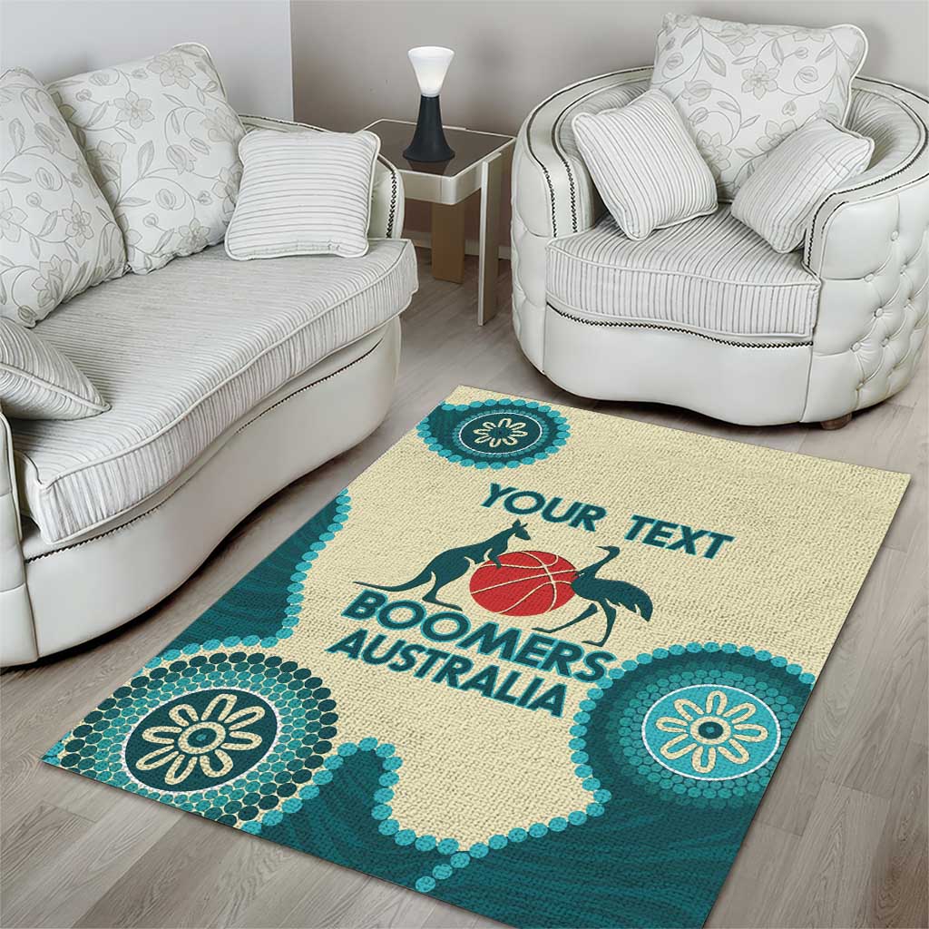 Custom Australia Boomers Area Rug Aboriginal With Marble Pattern - Cyan - Vibe Hoodie Shop