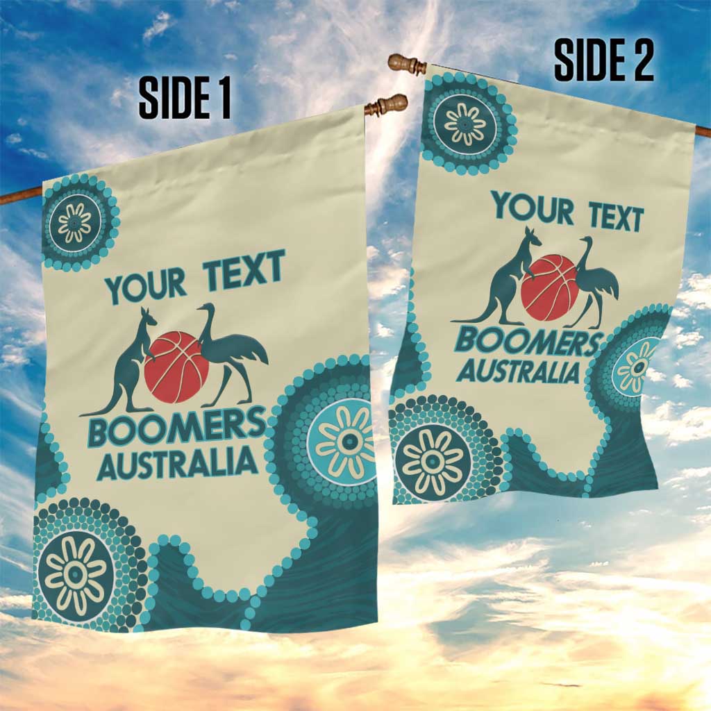 Custom Australia Boomers Garden Flag Aboriginal With Marble Pattern - Cyan - Vibe Hoodie Shop