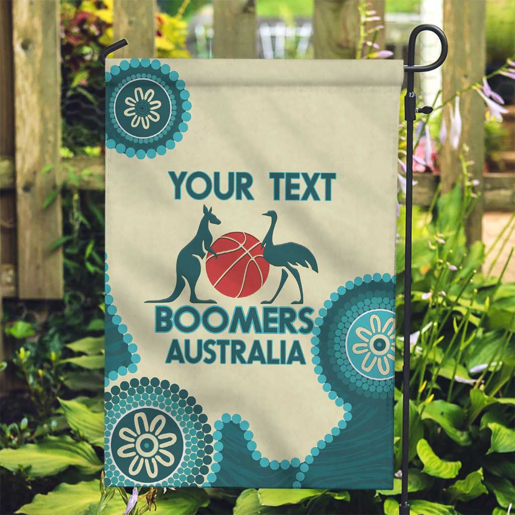 Custom Australia Boomers Garden Flag Aboriginal With Marble Pattern - Cyan - Vibe Hoodie Shop