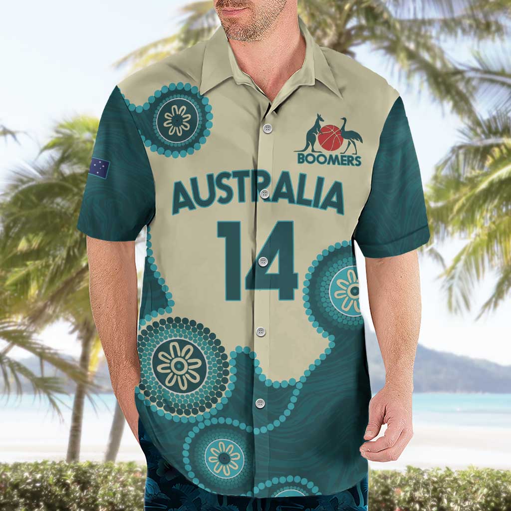 Custom Australia Boomers Hawaiian Shirt Aboriginal With Marble Pattern - Cyan - Vibe Hoodie Shop