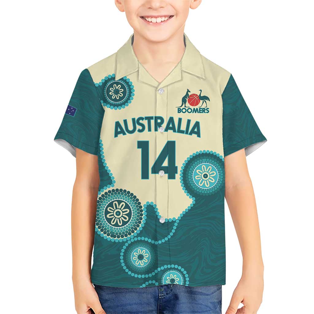 Custom Australia Boomers Hawaiian Shirt Aboriginal With Marble Pattern - Cyan - Vibe Hoodie Shop