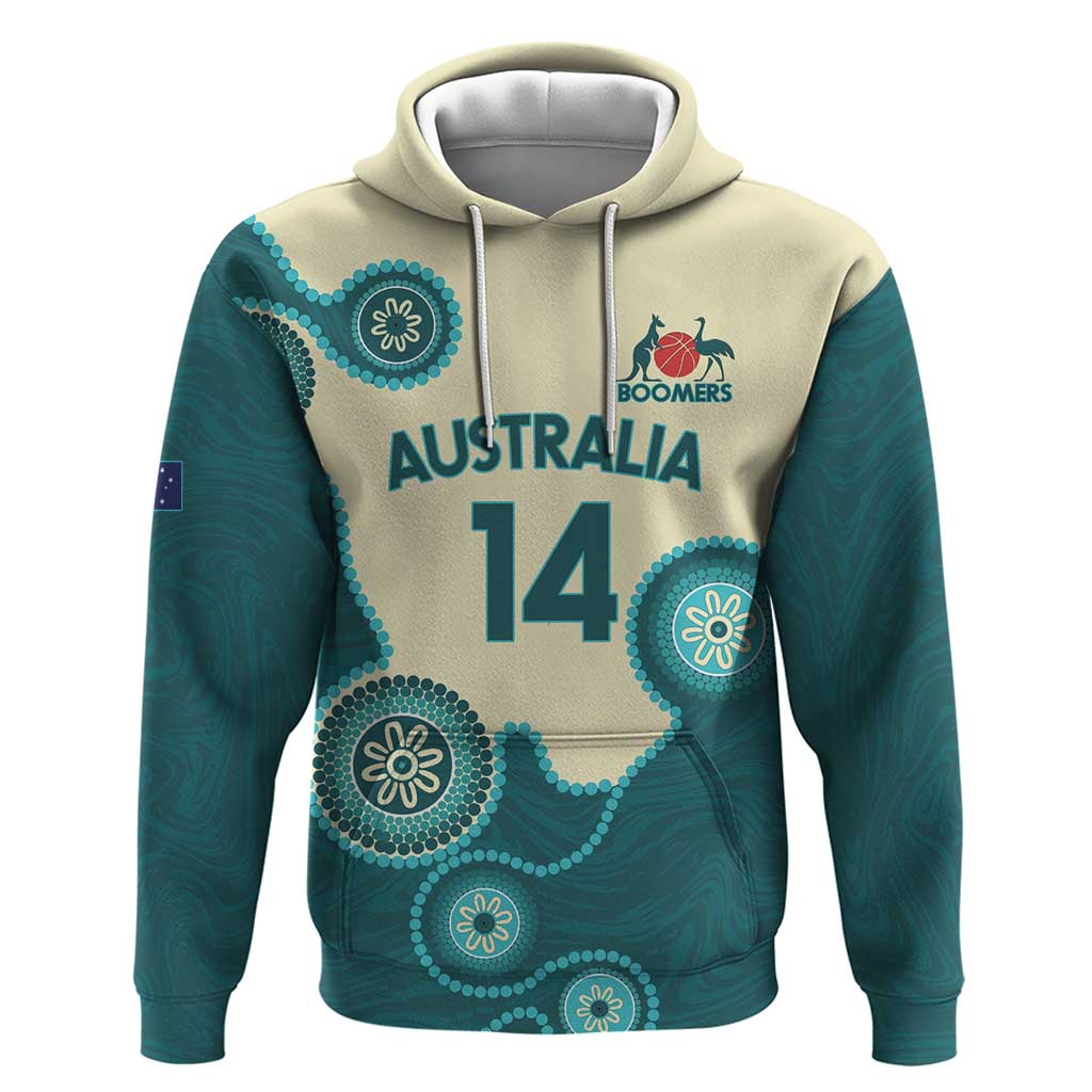 Custom Australia Boomers Hoodie Aboriginal With Marble Pattern - Cyan - Vibe Hoodie Shop