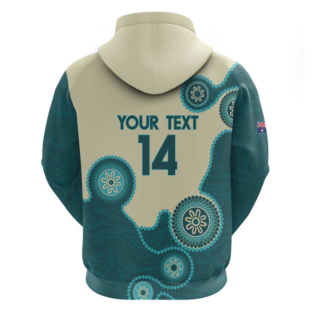 Custom Australia Boomers Hoodie Aboriginal With Marble Pattern - Cyan - Vibe Hoodie Shop