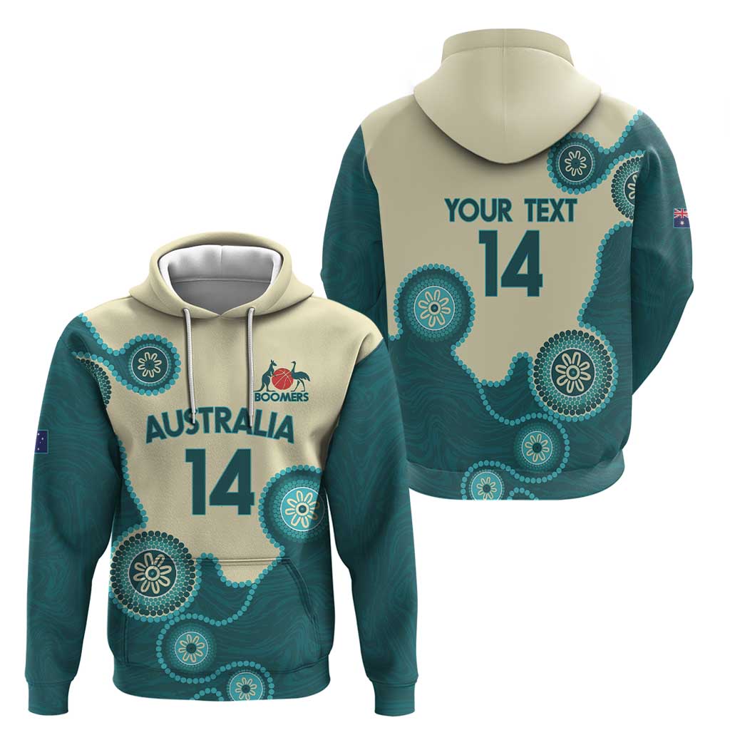 Custom Australia Boomers Hoodie Aboriginal With Marble Pattern - Cyan - Vibe Hoodie Shop