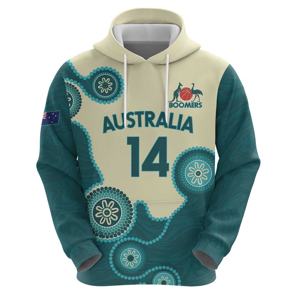 Custom Australia Boomers Hoodie Aboriginal With Marble Pattern - Cyan - Vibe Hoodie Shop