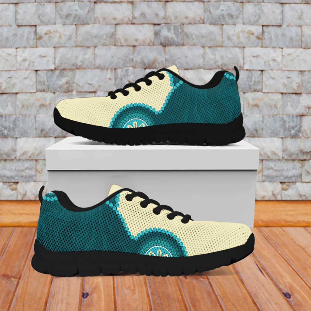 Custom Australia Boomers Sneakers Aboriginal With Marble Pattern - Cyan - Vibe Hoodie Shop