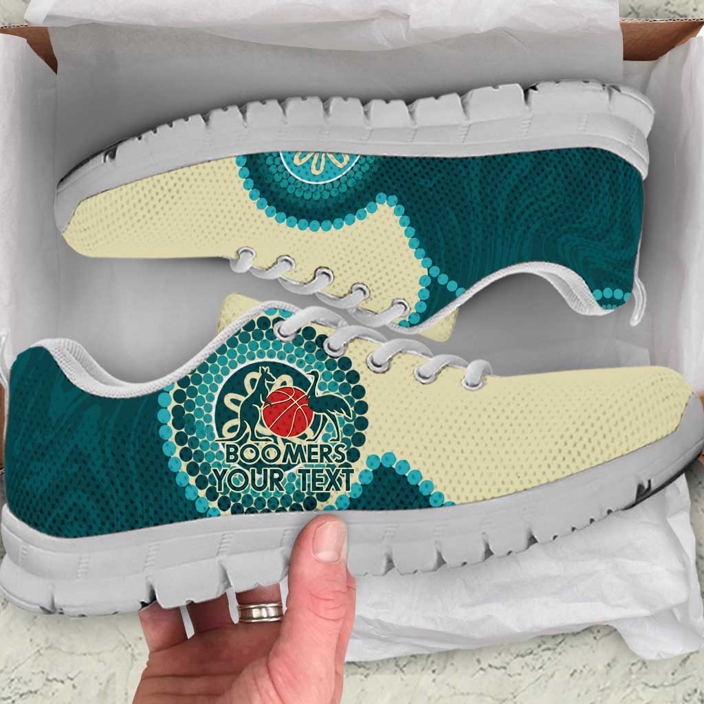 Custom Australia Boomers Sneakers Aboriginal With Marble Pattern - Cyan - Vibe Hoodie Shop