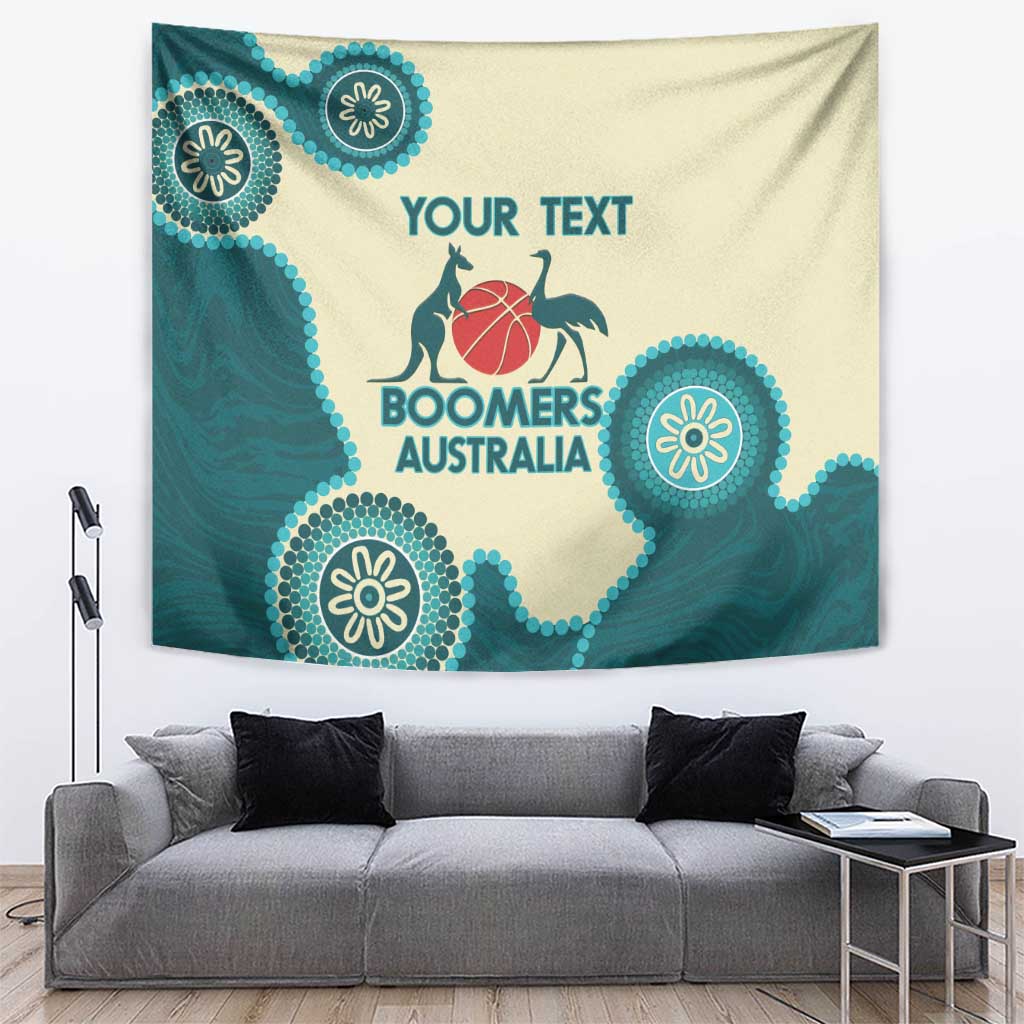 Custom Australia Boomers Tapestry Aboriginal With Marble Pattern - Cyan - Vibe Hoodie Shop