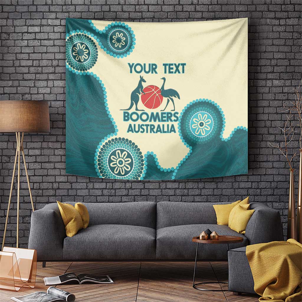 Custom Australia Boomers Tapestry Aboriginal With Marble Pattern - Cyan - Vibe Hoodie Shop