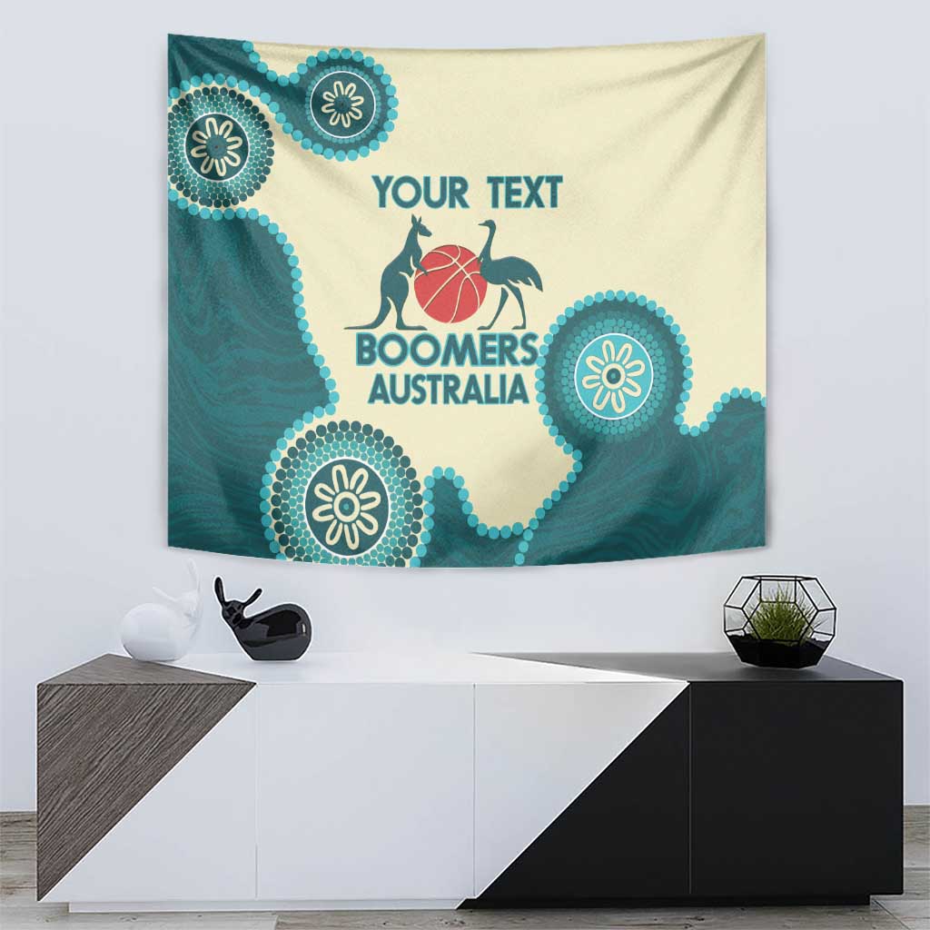 Custom Australia Boomers Tapestry Aboriginal With Marble Pattern - Cyan - Vibe Hoodie Shop