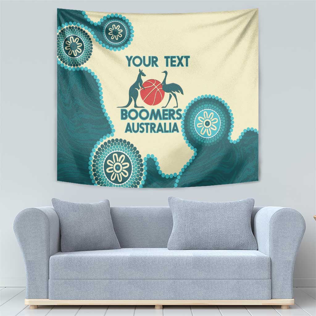 Custom Australia Boomers Tapestry Aboriginal With Marble Pattern - Cyan - Vibe Hoodie Shop