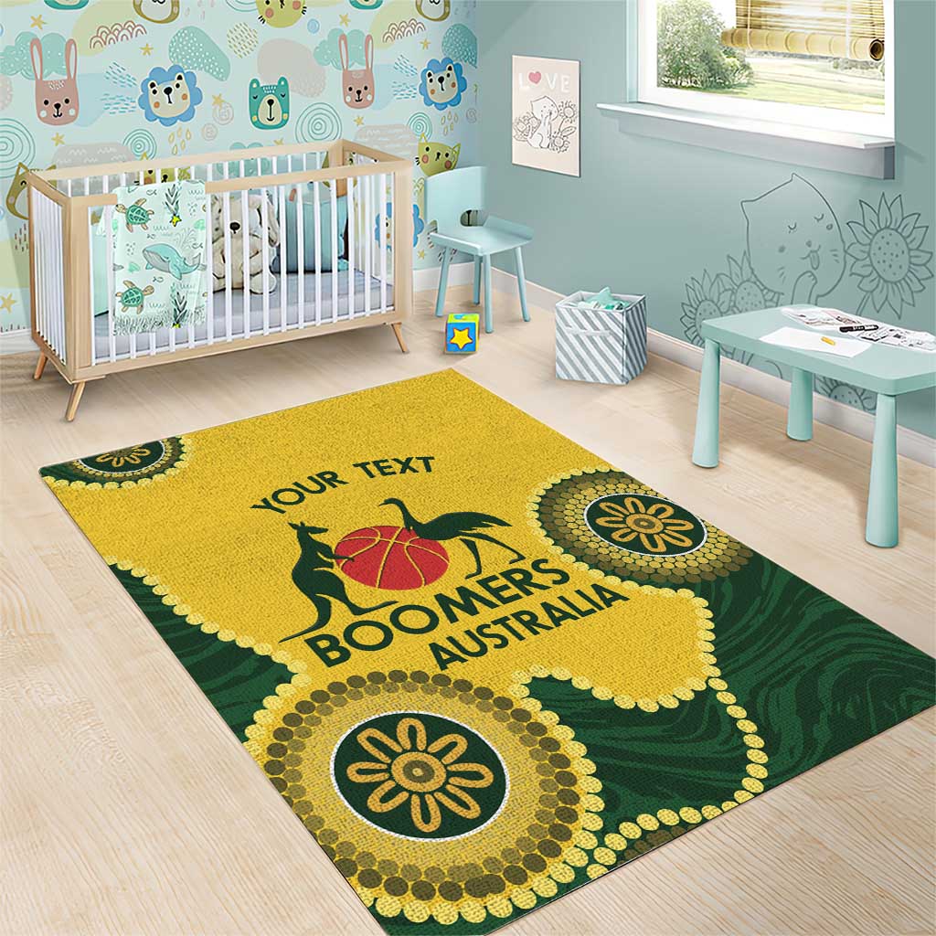 Custom Australia Boomers Area Rug Aboriginal With Marble Pattern - Yellow - Vibe Hoodie Shop