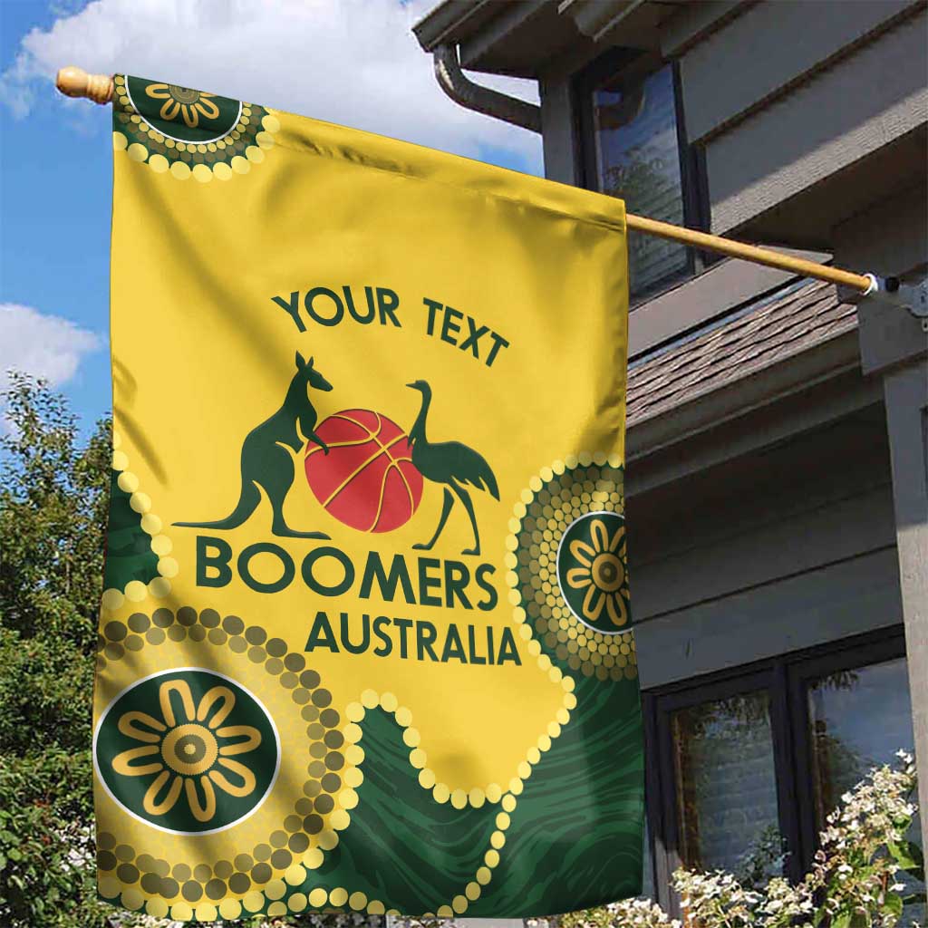 Custom Australia Boomers Garden Flag Aboriginal With Marble Pattern - Yellow - Vibe Hoodie Shop